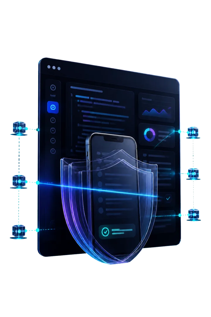 Geschützte App- und Code-Oberflächen als Mockup für einen Security Audit